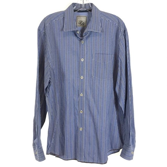 Tommy Bahama Denim Striped Check Button Up Shirt - Picture 1 of 4